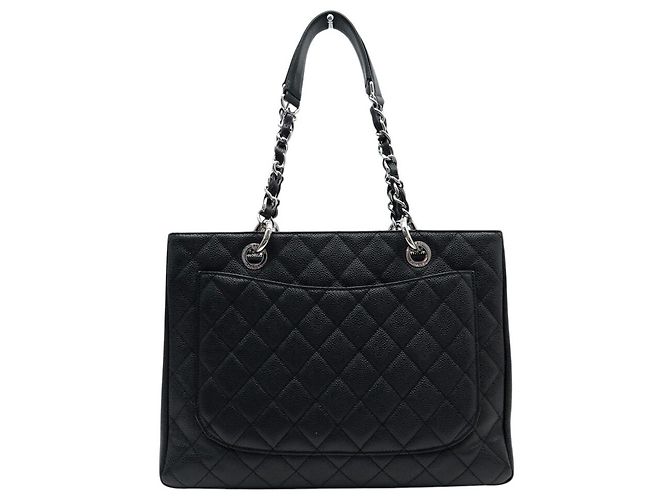 NUOVA BORSA CHANEL CABAS SHOPPING GM LOGO CC IN PELLE CAVIAR NERA Nero - vista 2
