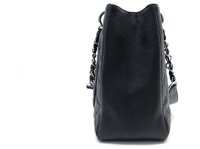 NUOVA BORSA CHANEL CABAS SHOPPING GM LOGO CC IN PELLE CAVIAR NERA Nero - vista 3