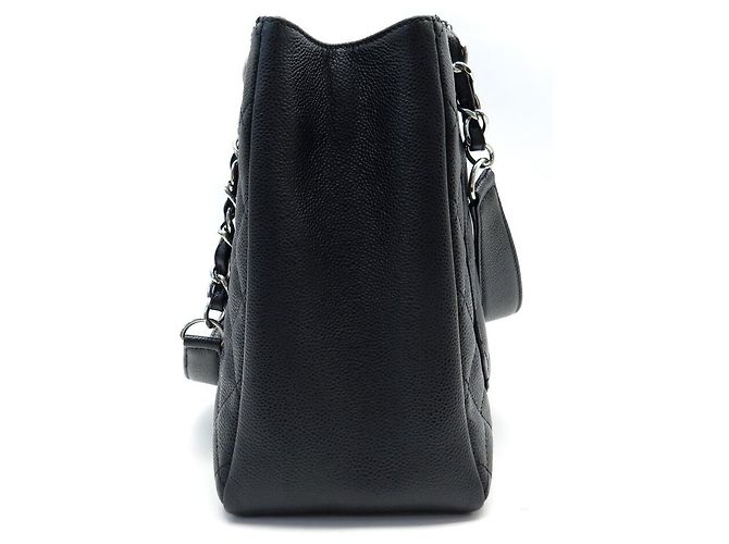 NUOVA BORSA CHANEL CABAS SHOPPING GM LOGO CC IN PELLE CAVIAR NERA Nero - vista 4
