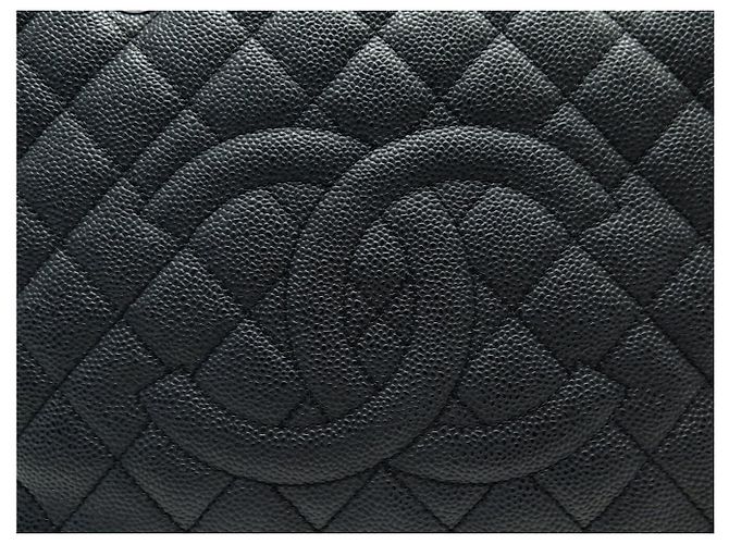 NUOVA BORSA CHANEL CABAS SHOPPING GM LOGO CC IN PELLE CAVIAR NERA Nero - vista 8