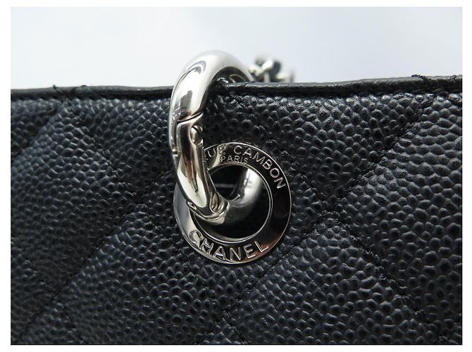 NUOVA BORSA CHANEL CABAS SHOPPING GM LOGO CC IN PELLE CAVIAR NERA Nero - vista 9