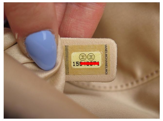 Borsa Chanel Shopping GM Logo CC in Pelle Caviar Beige & Palladio - vista 13