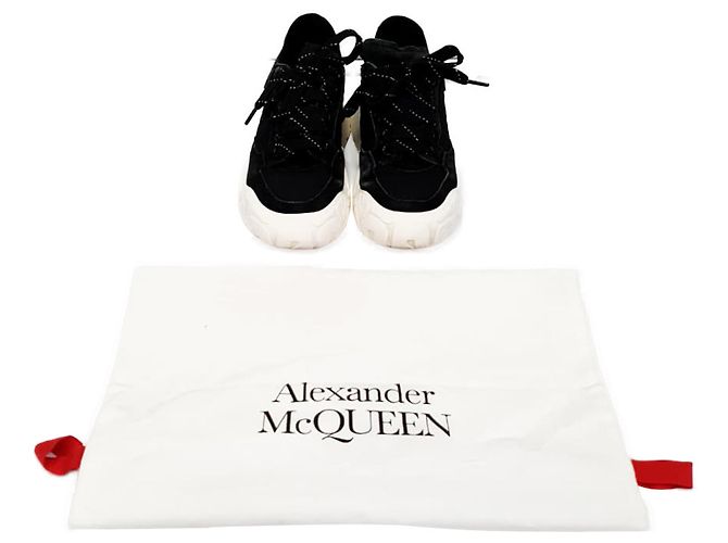 Sneakers Court Chunky Alexander Mcqueen in scamosciato nero - vista 15