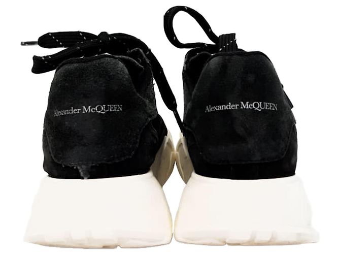 Sneakers Court Chunky Alexander Mcqueen in scamosciato nero - vista 3