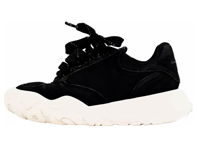 Sneakers Court Chunky Alexander Mcqueen in scamosciato nero - vista 4
