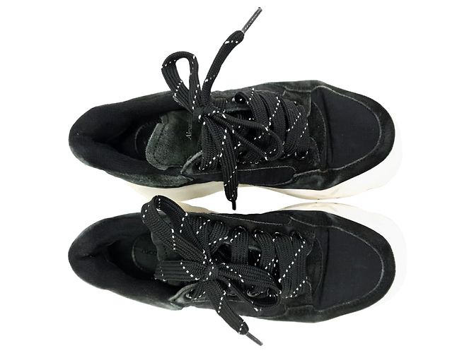 Sneakers Court Chunky Alexander Mcqueen in scamosciato nero - vista 5
