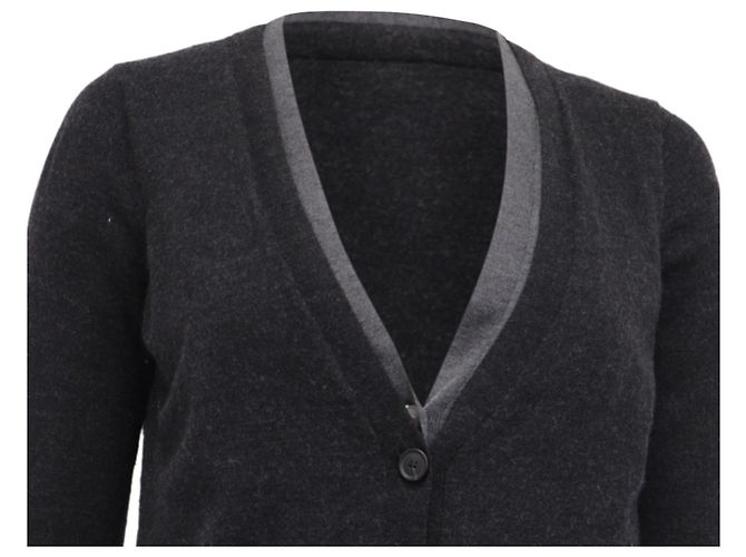 Cárdigan Theory con cuello en V en lana gris - vista 2