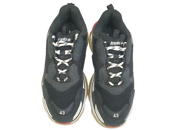 Baskets Triple S Balenciaga en polyester noir - vue 5