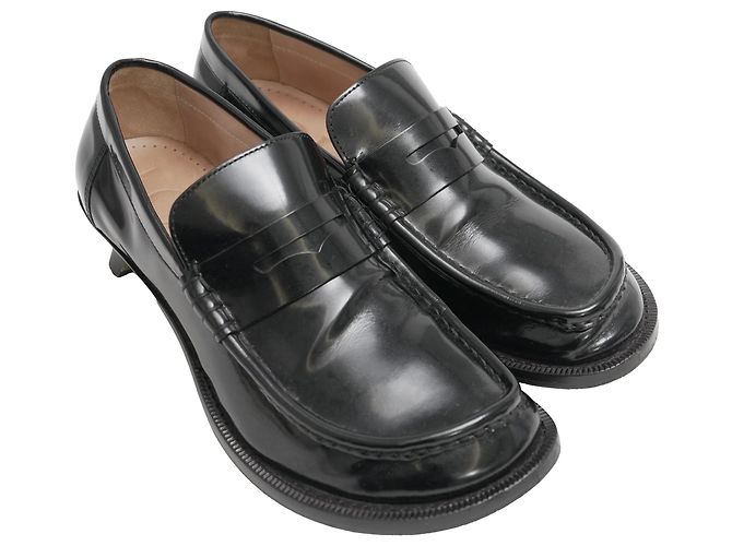 Mocasines Loewe Terra con tacón kitten-heel en piel negra Negro - vista 4