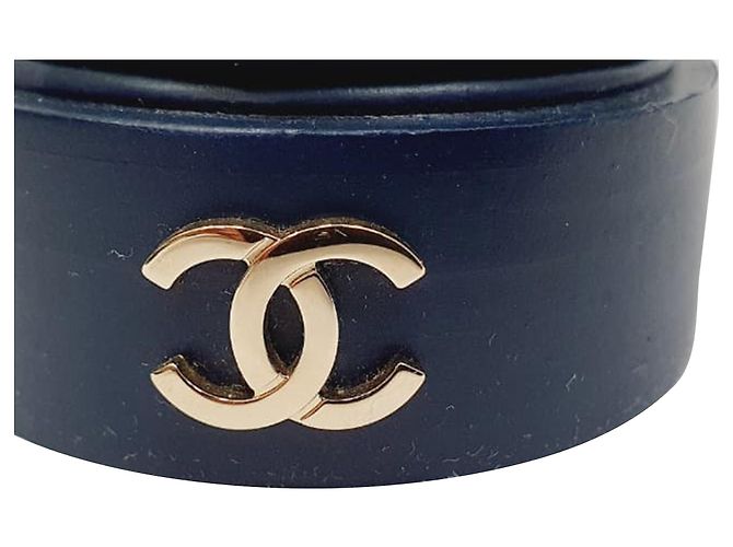 Timeless Mocassini Chanel Shiny Logo in pelle di vitello lucida blu - vista 11