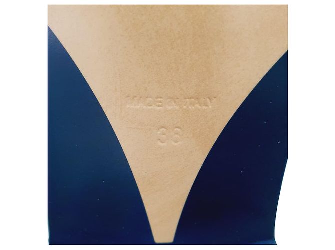 Timeless Mocassini Chanel Shiny Logo in pelle di vitello lucida blu - vista 13