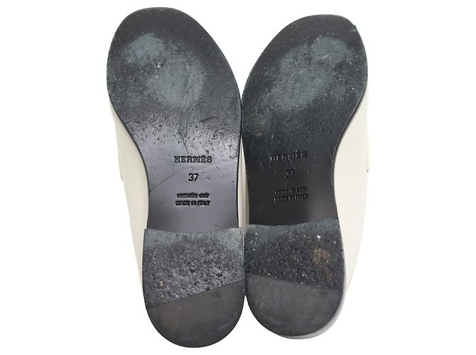 Kelly Mules Iota Hermès in pelle bianca Bianco Crudo - vista 6