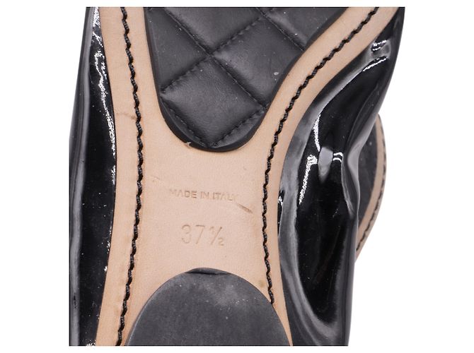 Timeless Bailarinas Chanel CC Cap-Toe en charol negro - vista 7