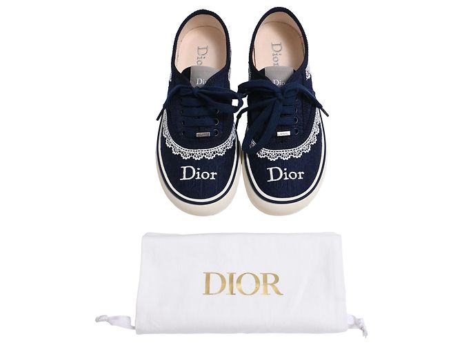 Sneakers Saltwind Dior in cotone blu navy - vista 11