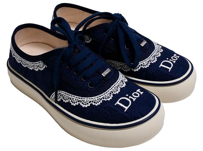 Sneakers Saltwind Dior in cotone blu navy - vista 4