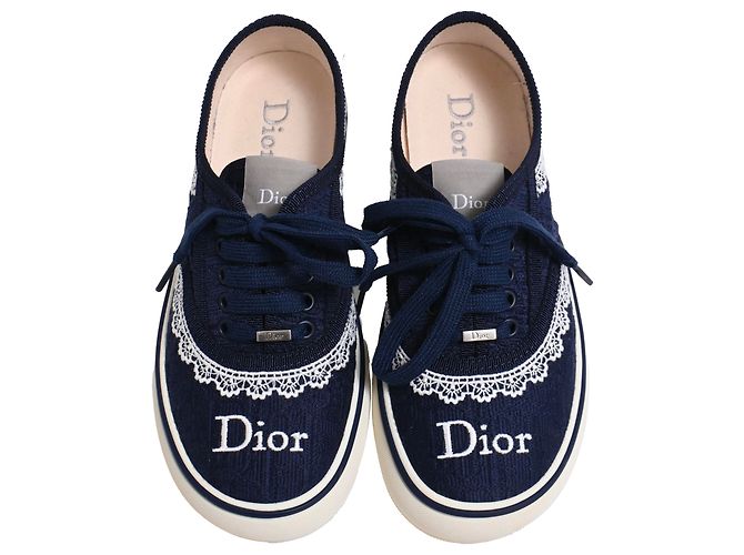 Sneakers Saltwind Dior in cotone blu navy - vista 5