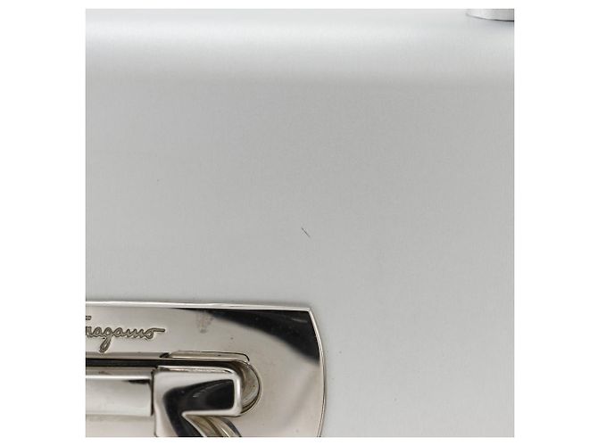 Salvatore Ferragamo Gancini Aluminum Handbag Silvery - view 12