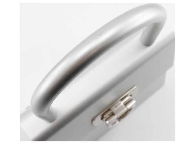 Salvatore Ferragamo Gancini Aluminum Handbag Silvery - view 5