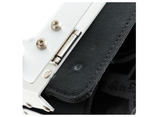 Salvatore Ferragamo Gancini Aluminum Handbag Silvery - view 8