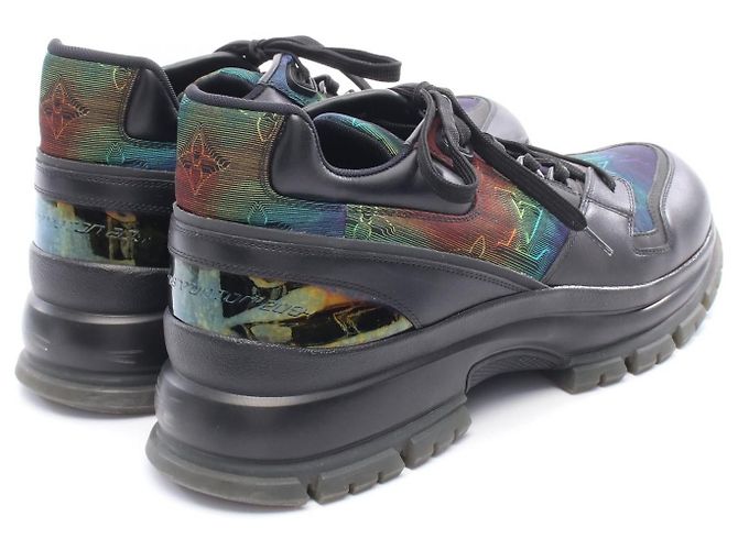 Sneakers in pelle e tessuto Louis Vuitton 2054 Line Nero Multicolore - vista 2