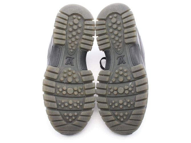Sneakers in pelle e tessuto Louis Vuitton 2054 Line Nero Multicolore - vista 4
