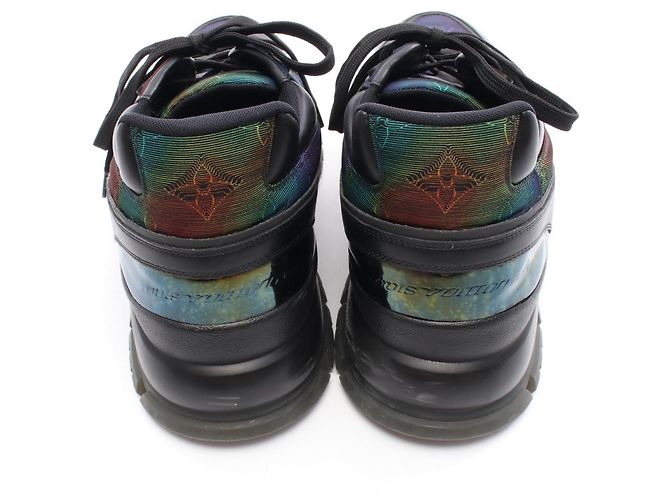 Sneakers in pelle e tessuto Louis Vuitton 2054 Line Nero Multicolore - vista 8