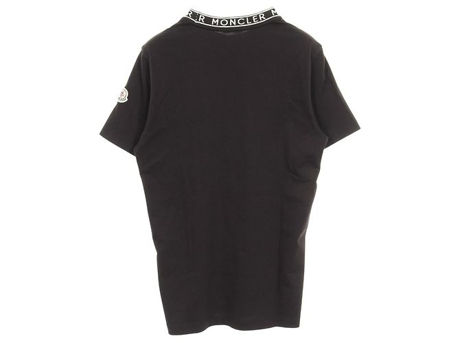 Moncler Neckline Logo Cotton Top Black - view 2