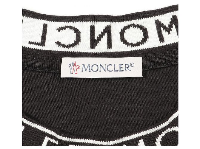 Moncler Neckline Logo Cotton Top Black - view 3