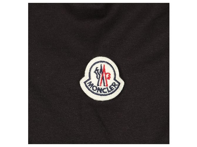 Moncler Neckline Logo Cotton Top Black - view 6