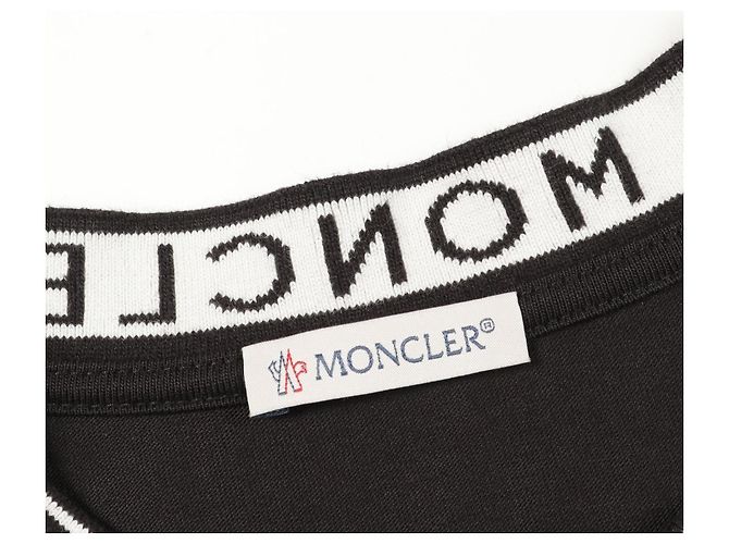 Moncler Neckline Logo Cotton Top Black - view 7