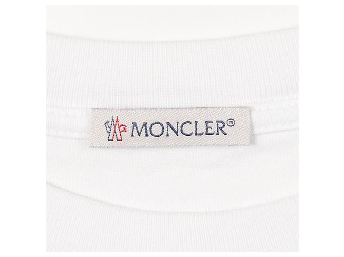 Camiseta de algodón con logo Moncler Blanco Roja Azul marino - vista 3