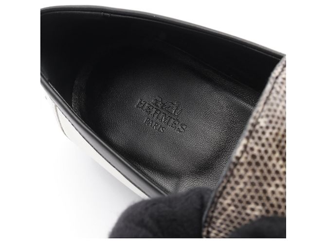 Hermès Mocassini Destin in pelle di lucertola naturale Hermes - vista 5