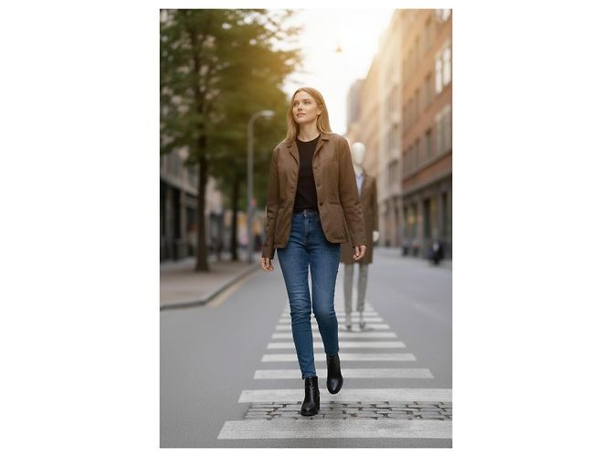 Burberry Brit gesteppte Jacke Braun Damen Größe S Nova Check Futter Leichter Mantel - Ansicht 18