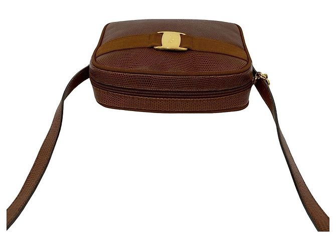 Bolso de hombro de cuero Salvatore Ferragamo Castaño - vista 5