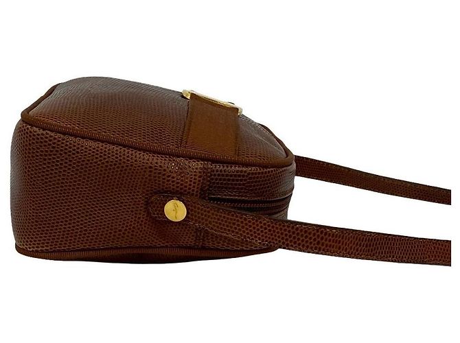 Bolso de hombro de cuero Salvatore Ferragamo Castaño - vista 7