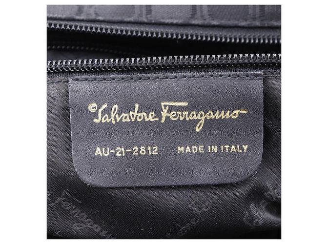 Salvatore Ferragamo Gancini Nylon Canvas Tote Bag Schwarz - Ansicht 19