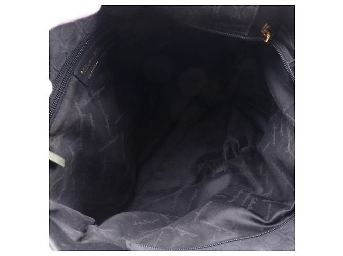 Salvatore Ferragamo Gancini Nylon Canvas Tote Bag Schwarz - Ansicht 6