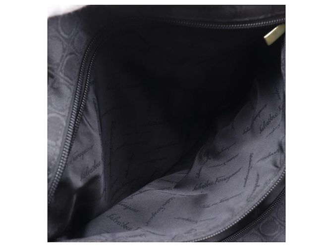 Salvatore Ferragamo Gancini Nylon Canvas Tote Bag Schwarz - Ansicht 7