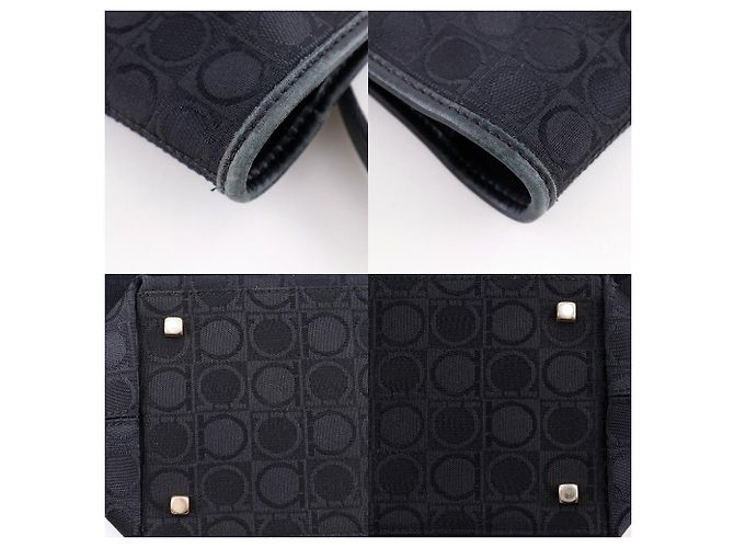 Salvatore Ferragamo Gancini Nylon Canvas Tote Bag Schwarz - Ansicht 9