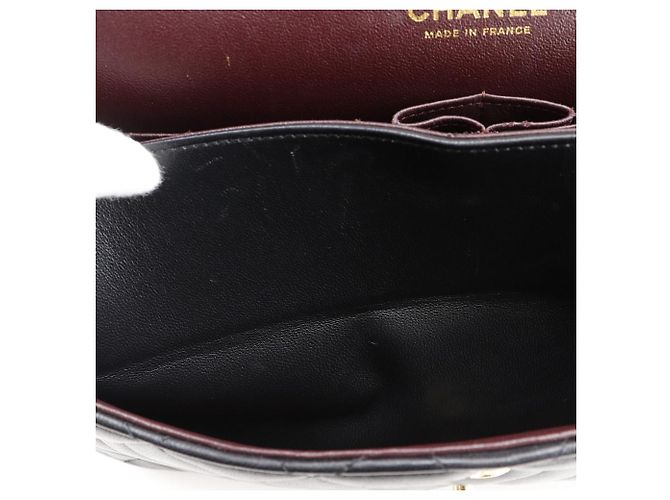 Chanel Classic Double Flap Tasche aus Lammleder 2way Shoulder Bag Schwarz - Ansicht 10