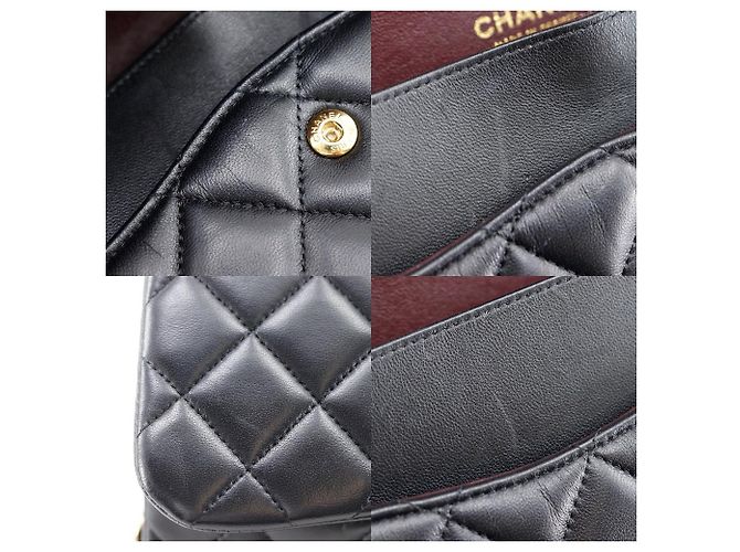 Chanel Classic Double Flap Tasche aus Lammleder 2way Shoulder Bag Schwarz - Ansicht 12