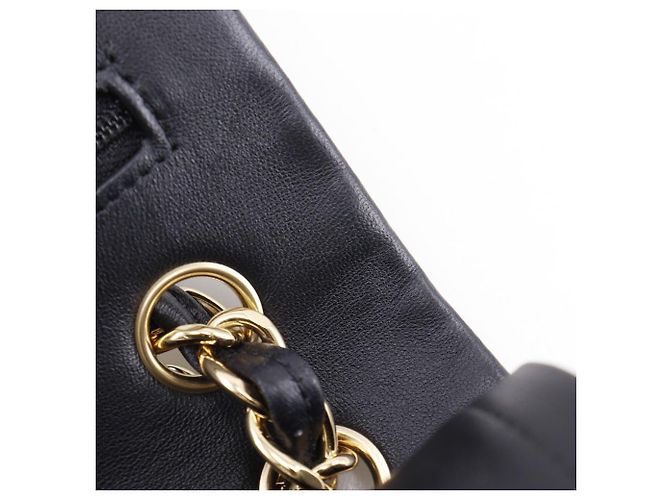 Chanel Classic Double Flap Tasche aus Lammleder 2way Shoulder Bag Schwarz - Ansicht 13