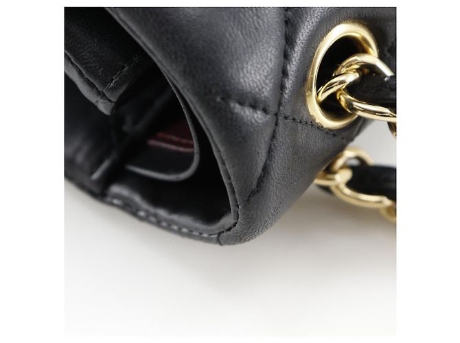 Chanel Classic Double Flap Tasche aus Lammleder 2way Shoulder Bag Schwarz - Ansicht 14