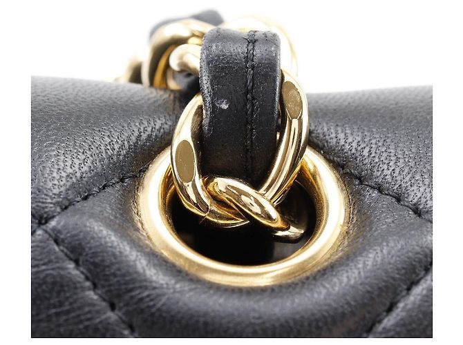 Chanel Classic Double Flap Tasche aus Lammleder 2way Shoulder Bag Schwarz - Ansicht 16