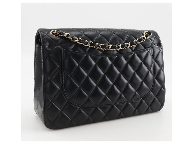 Chanel Classic Double Flap Tasche aus Lammleder 2way Shoulder Bag Schwarz - Ansicht 3