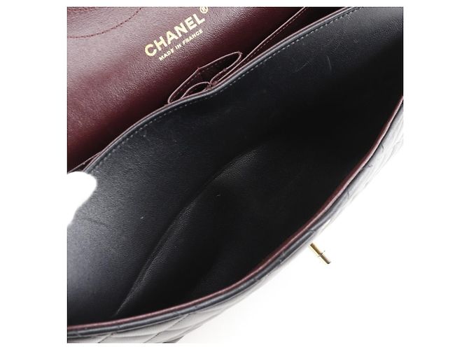 Chanel Classic Double Flap Tasche aus Lammleder 2way Shoulder Bag Schwarz - Ansicht 9