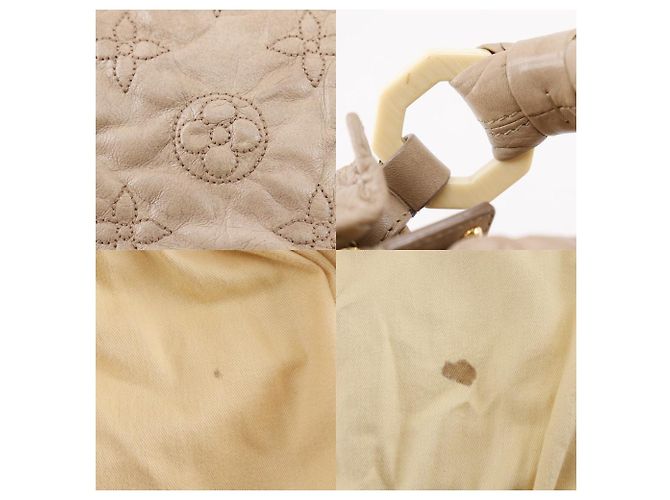 Borsa a Spalla Louis Vuitton Nimbus GM Monogram Lambskin Beige - vista 12