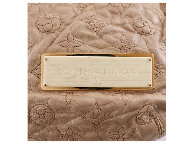 Borsa a Spalla Louis Vuitton Nimbus GM Monogram Lambskin Beige - vista 14