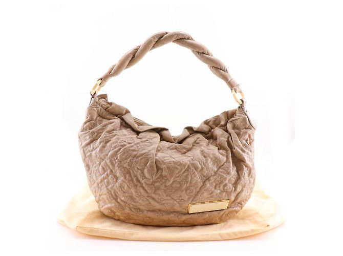 Borsa a Spalla Louis Vuitton Nimbus GM Monogram Lambskin Beige - vista 18