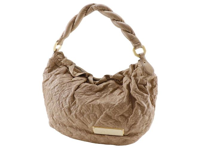 Borsa a Spalla Louis Vuitton Nimbus GM Monogram Lambskin Beige - vista 2